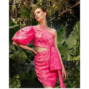 Helen Thurley O'Connor DANDELION One Shoulder Pink Mini Dress Size 2 NWT$599